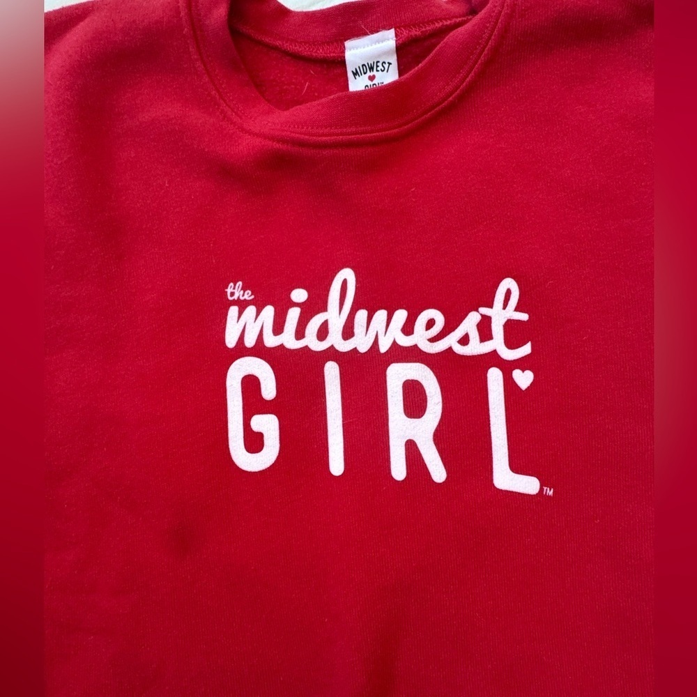 The Midwest Girl (TM) size XS Red Cropped Sweatshirt - Picture 3 of 7